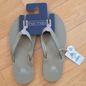 Hari Mari Women's Tan Flip Flops With Memory Foam